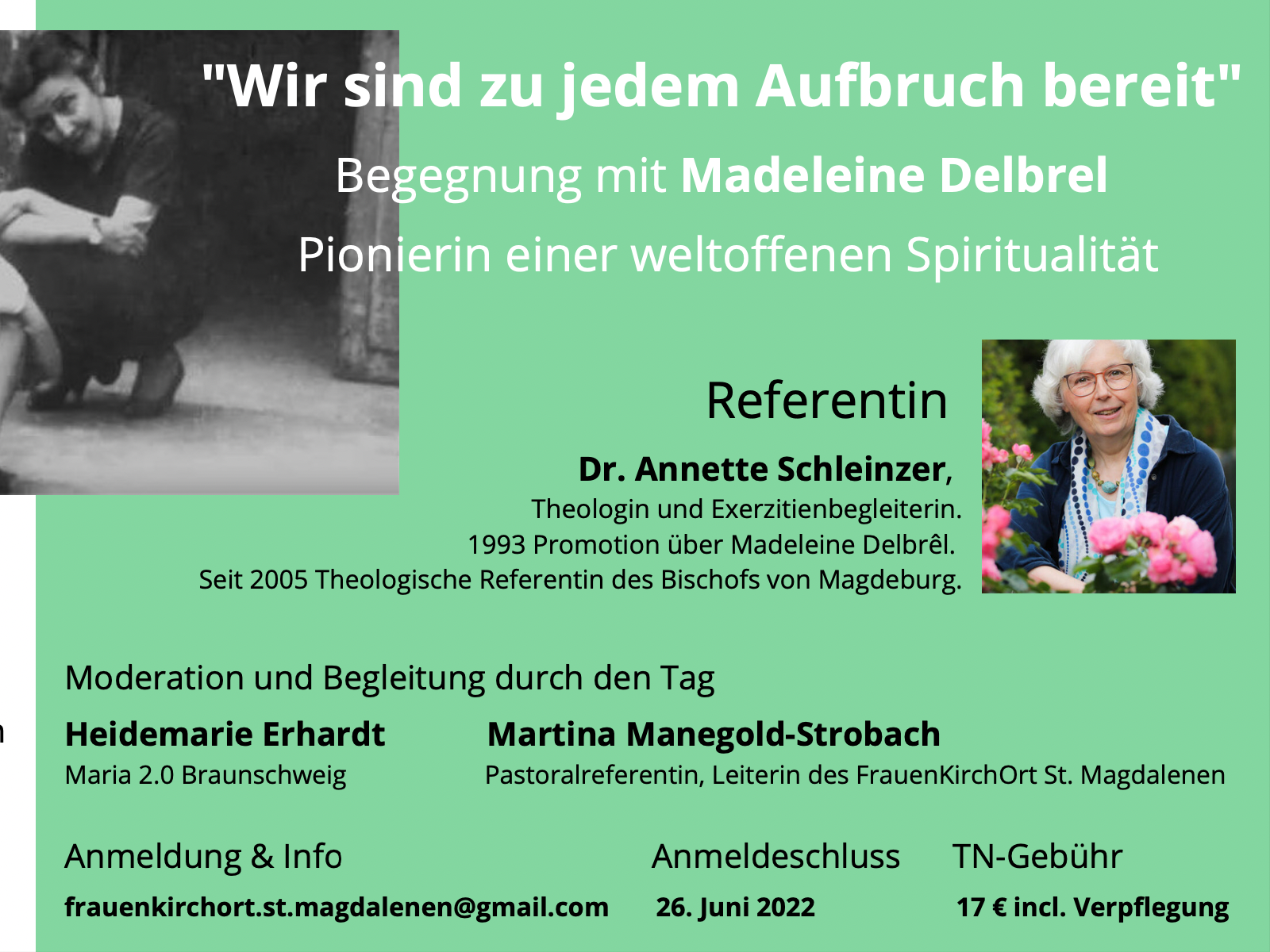 Wir sind zu jedem Aufbruch bereit - Begegnung mit Madeleine Debrel 2. Juli 2022 in Hildesheim